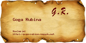 Goga Rubina névjegykártya